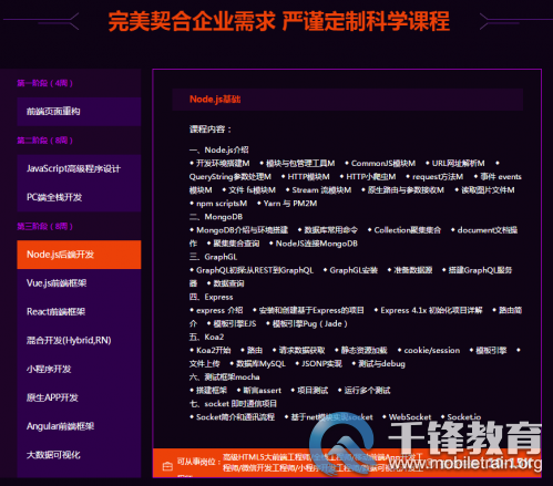 广州HTML5大前端课程