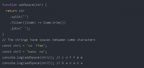 如何在 JavaScript 中的字符串的字符之间添加空格7