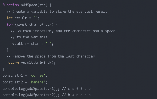 如何在 JavaScript 中的字符串的字符之间添加空格8